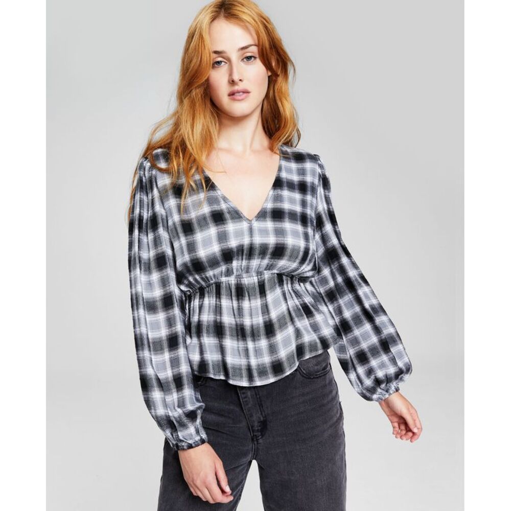 And Now This Women's V-Neck Puff-Sleeve Top